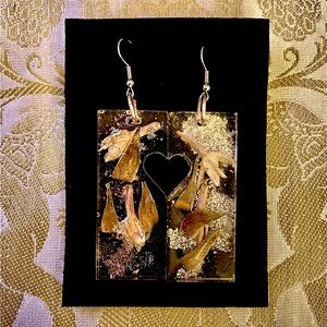 Handmade pressed flower earrings